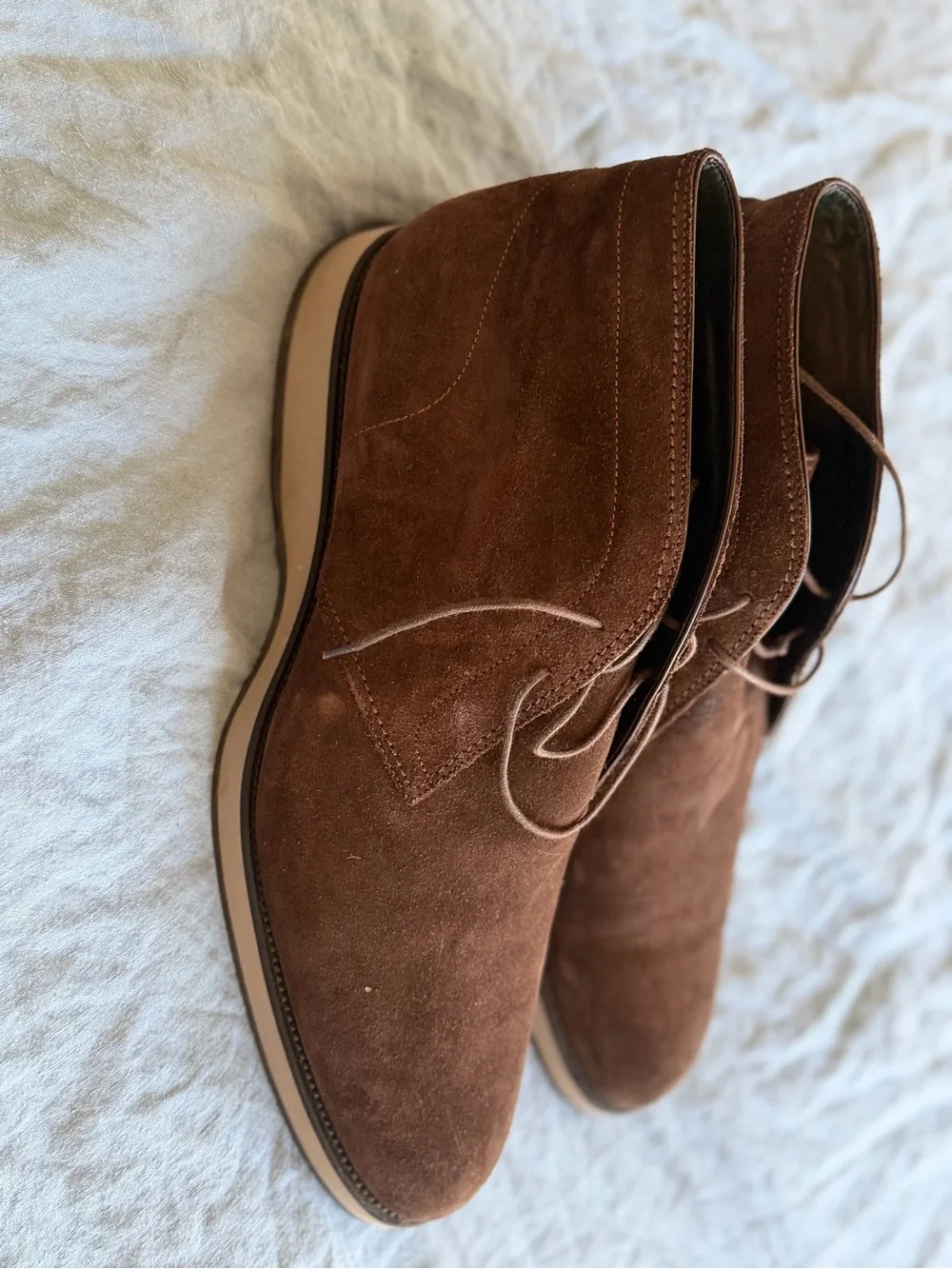 Briono Men’s Dessert Brown Suede Chukka Boots - Lace-Up Casual